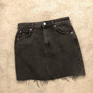 Topshop black jean skirt